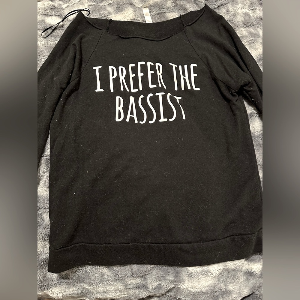 I PREFER THE BASSIST OFF THE SHOULDER LONG SLEEVE SHIRT